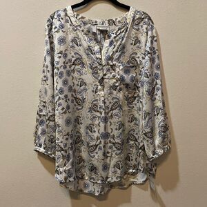 Liz Claiborne Top paisley print Sz XL NWT